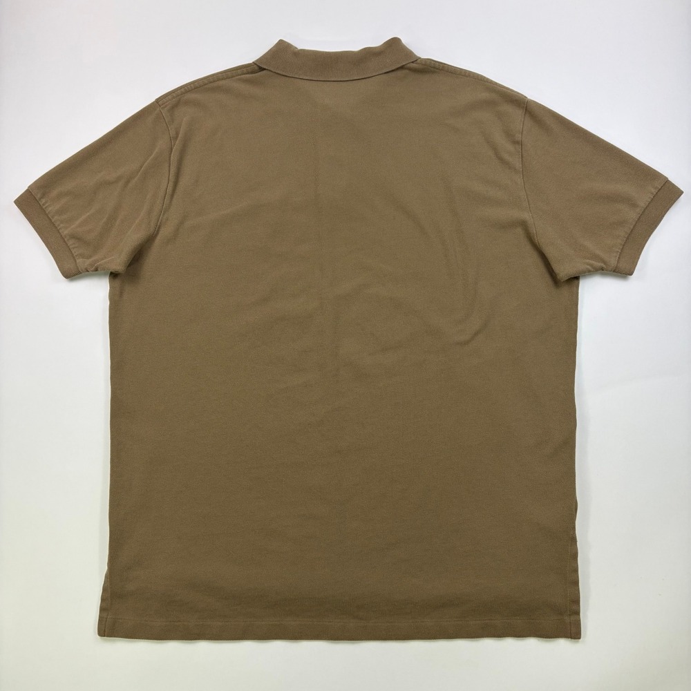Vintage Polo Ralph Lauren Pique Polo Shirt Mens XL Tan Blue Pony Short Sleeve - Picture 2 of 7